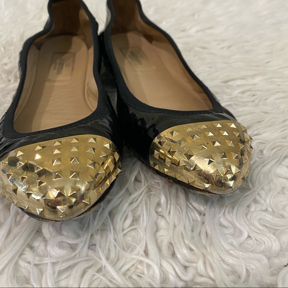 Valentino Rockstar Leather Flats Sz 7 - Picture 4 of 11